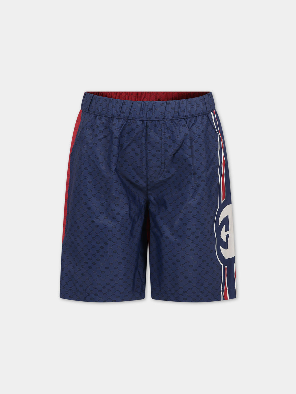 Blue swim shorts for boy with double G